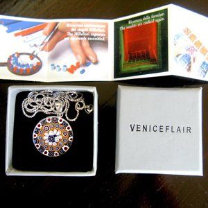 Original Murano Glass 925 Starling silver Necklace